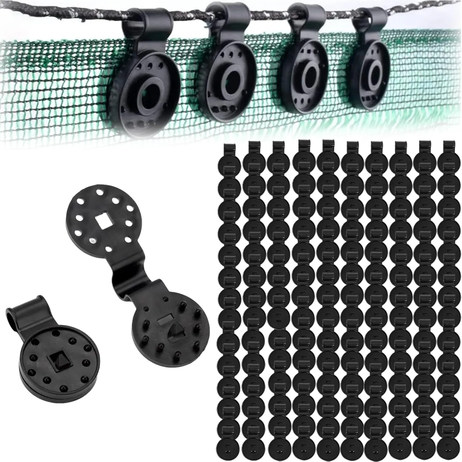 Awning Fabric Heavy Duty Locking Clip, 30/50/100/150/200PCS Shade Cloth Heavy Duty Lock Grip, Reusable Windproof Tarp Clips Heavy Duty for Garden Netting, Anti Bird Netting, Sun Shade Net (150PCS)