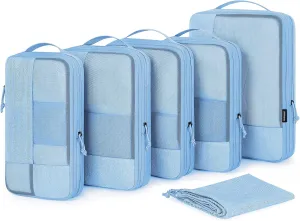 BAGSMART Compression Packing Cubes for Travel, 6 Set Packing Cubes for Carry on Suitcases, Compression Travel Cubes & Suitcase Organizer for Packing with Shoe Bag