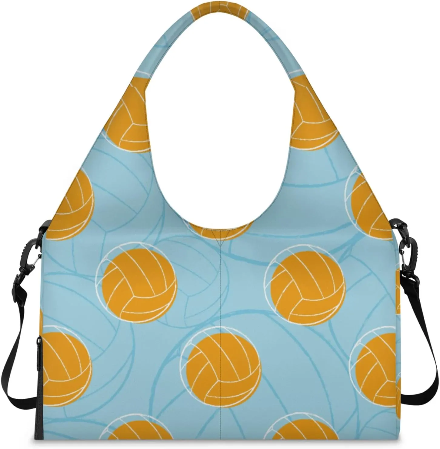 Basket Ball Gym Bag Yoga Mat Tote for Women with Shoes Compartment Lightweight Duffle Travel Carrier Wet Dry Storage Pockets Adjustable Pilates Mats Shoulder Bags for Sport Swim
