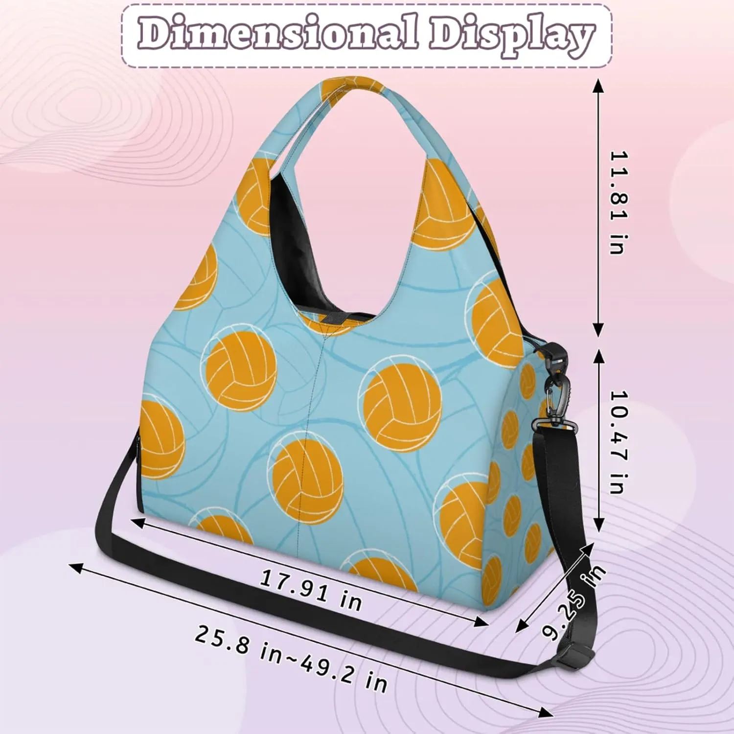 Basket Ball Gym Bag Yoga Mat Tote for Women with Shoes Compartment Lightweight Duffle Travel Carrier Wet Dry Storage Pockets Adjustable Pilates Mats Shoulder Bags for Sport Swim