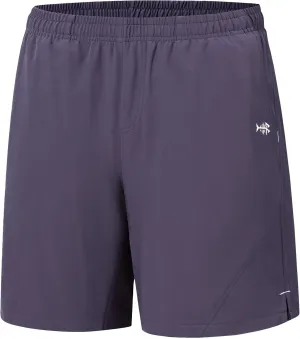 BASSDASH Men’s 7” Fishing Shorts UPF 50  Lightweight Water Resistant Quick Dry for Hiking with Zipper Pocket FP06M
