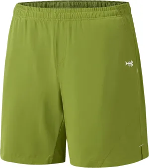 BASSDASH Men’s 7” Fishing Shorts UPF 50  Lightweight Water Resistant Quick Dry for Hiking with Zipper Pocket FP06M
