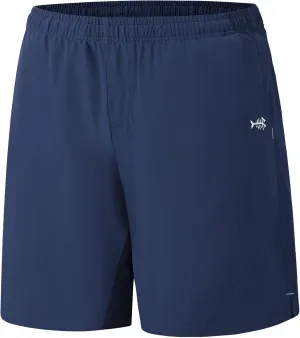 BASSDASH Men’s 7” Fishing Shorts UPF 50  Lightweight Water Resistant Quick Dry for Hiking with Zipper Pocket FP06M
