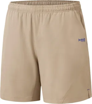 BASSDASH Men’s 7” Fishing Shorts UPF 50  Lightweight Water Resistant Quick Dry for Hiking with Zipper Pocket FP06M