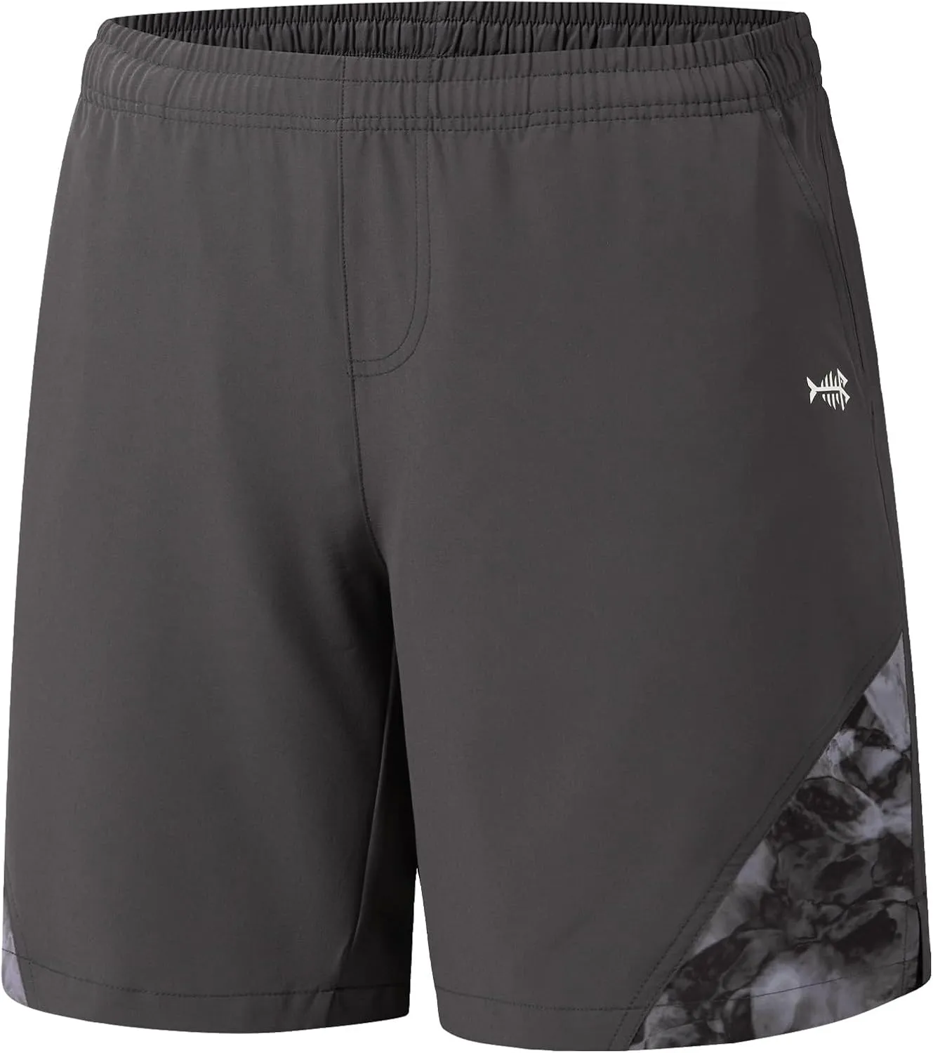 BASSDASH Men’s 7” Fishing Shorts UPF 50  Lightweight Water Resistant Quick Dry for Hiking with Zipper Pocket FP06M