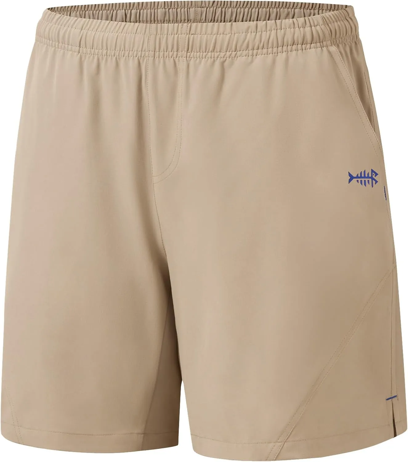 BASSDASH Men’s 7” Fishing Shorts UPF 50  Lightweight Water Resistant Quick Dry for Hiking with Zipper Pocket FP06M