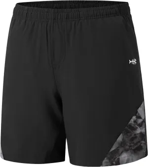 BASSDASH Men’s 7” Fishing Shorts UPF 50  Lightweight Water Resistant Quick Dry for Hiking with Zipper Pocket FP06M