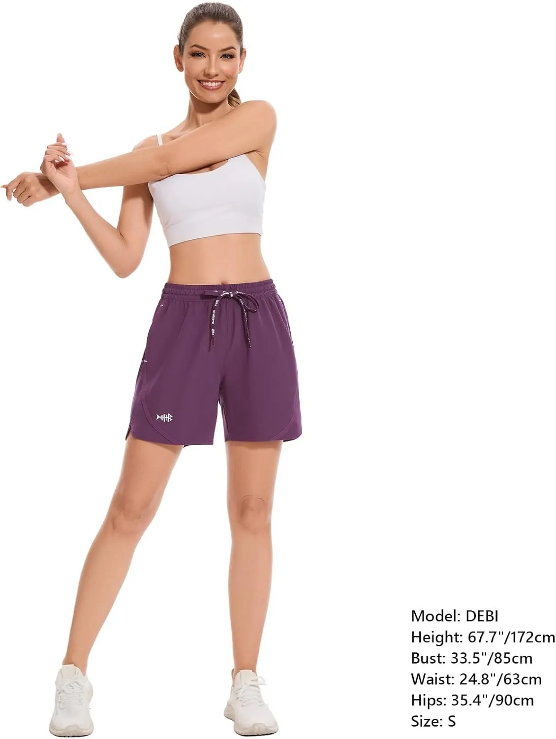 BASSDASH Women’s 5” Fishing Shorts UPF 50  Water Resistant Quick Dry Athletic Hiking Shorts with Pockets FP05W