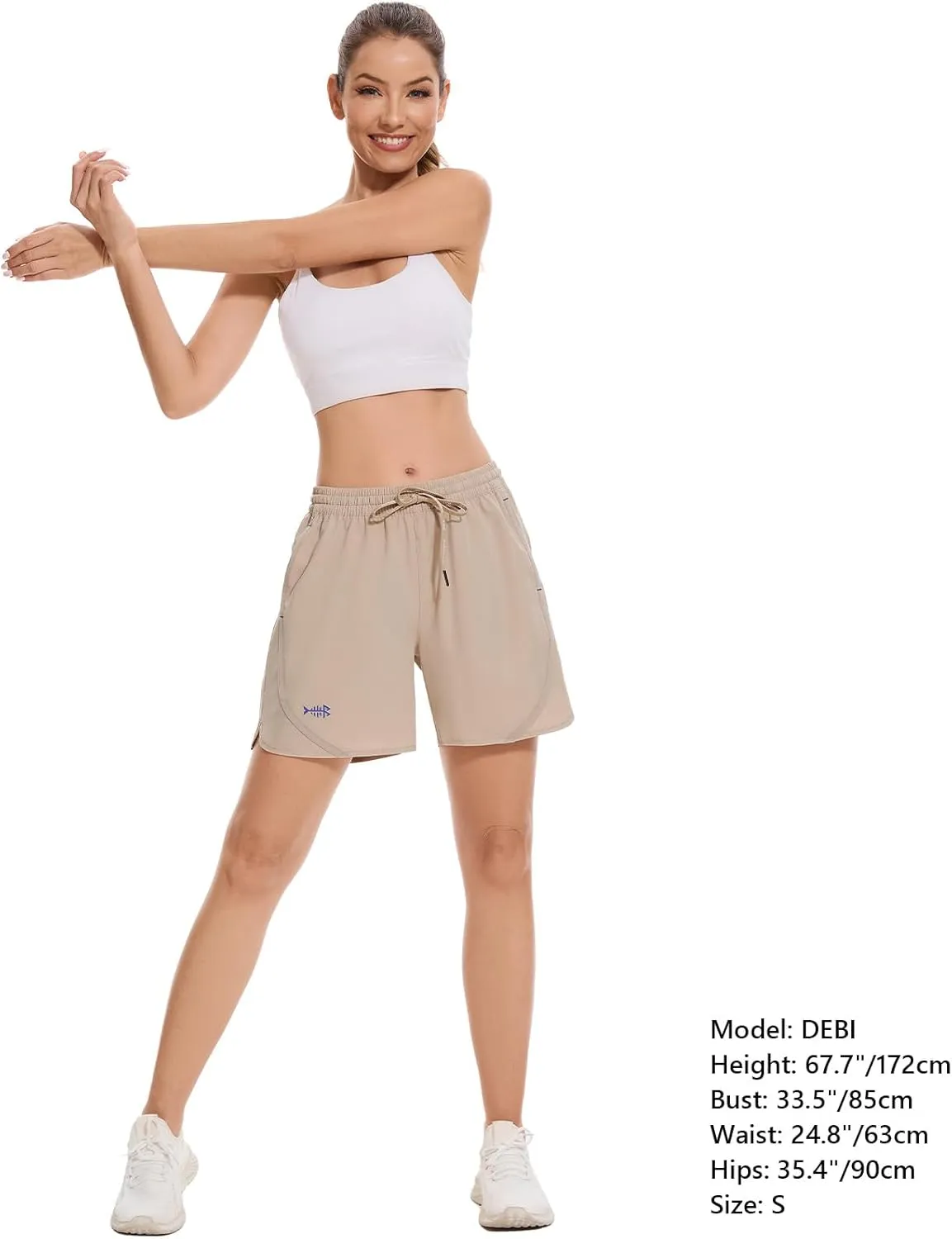 BASSDASH Women’s 5” Fishing Shorts UPF 50  Water Resistant Quick Dry Athletic Hiking Shorts with Pockets FP05W