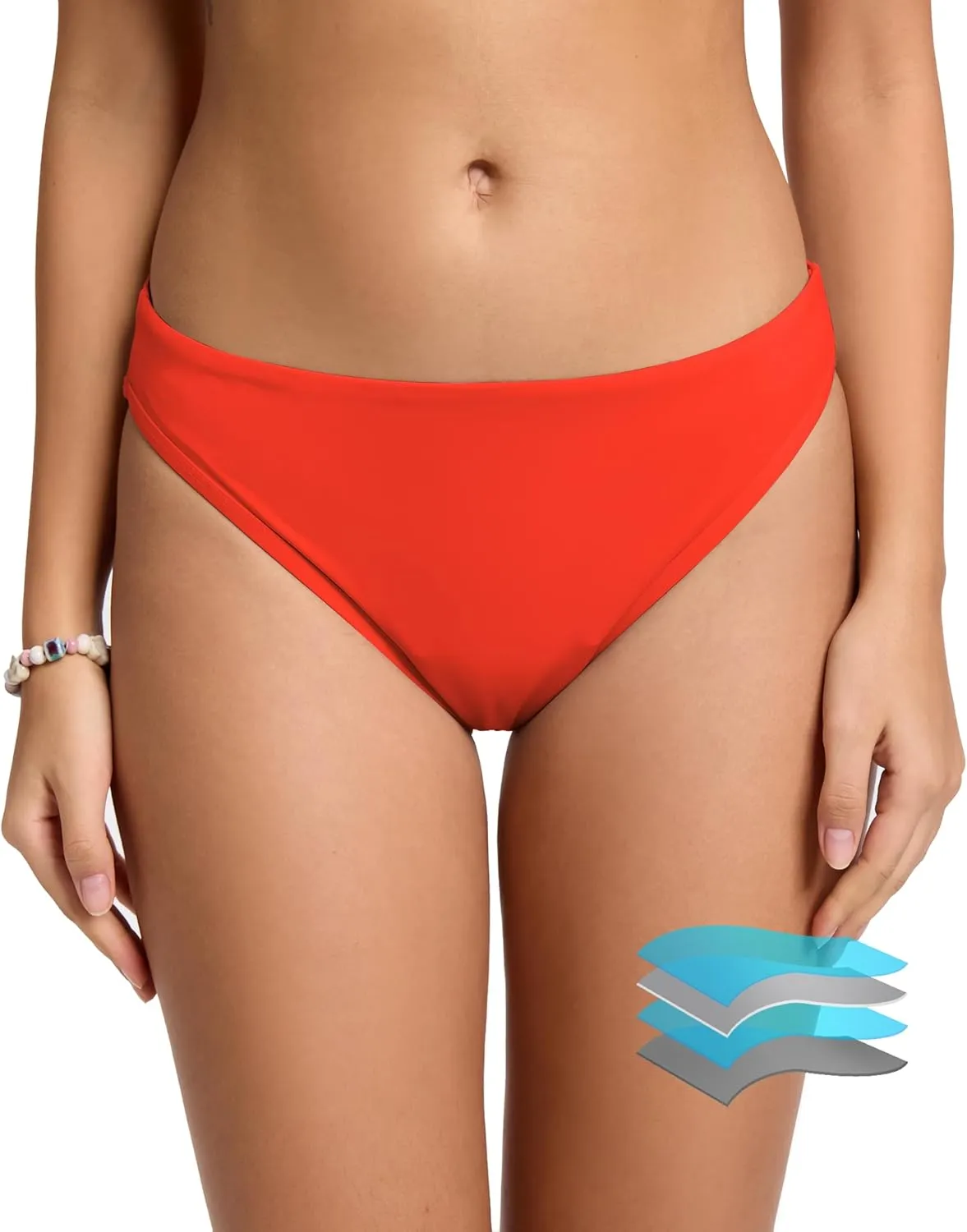 Beautikini Period Swimwear Bikini Menstrual Swim Bottoms Leakproof Low Waisted Period Bathing Suit Bottoms for Teen Girls