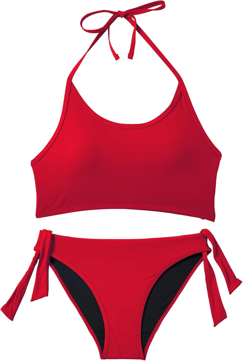 Beautikini Period Swimwear for Teens Two Piece Menstrual Leakproof Swimsuit Halter Bikini Set Bathing Suits for Girls Women