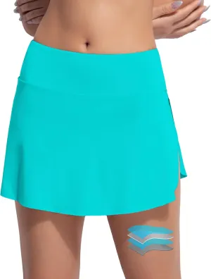 Beautikini Period Swimwear Menstrual Leakproof Swim Skirt Swimsuit Mid Waist Bathing Suit Bottoms for Teens Girls