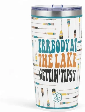 Biddlebee 20oz Insulated Coffee Tumbler – Leakproof, BPA-Free Stainless Steel Cup for Hot & Cold Drinks – Travel Mug, Birthday Gift for Women, Mom, Best Friend (Errbody at the Lake)