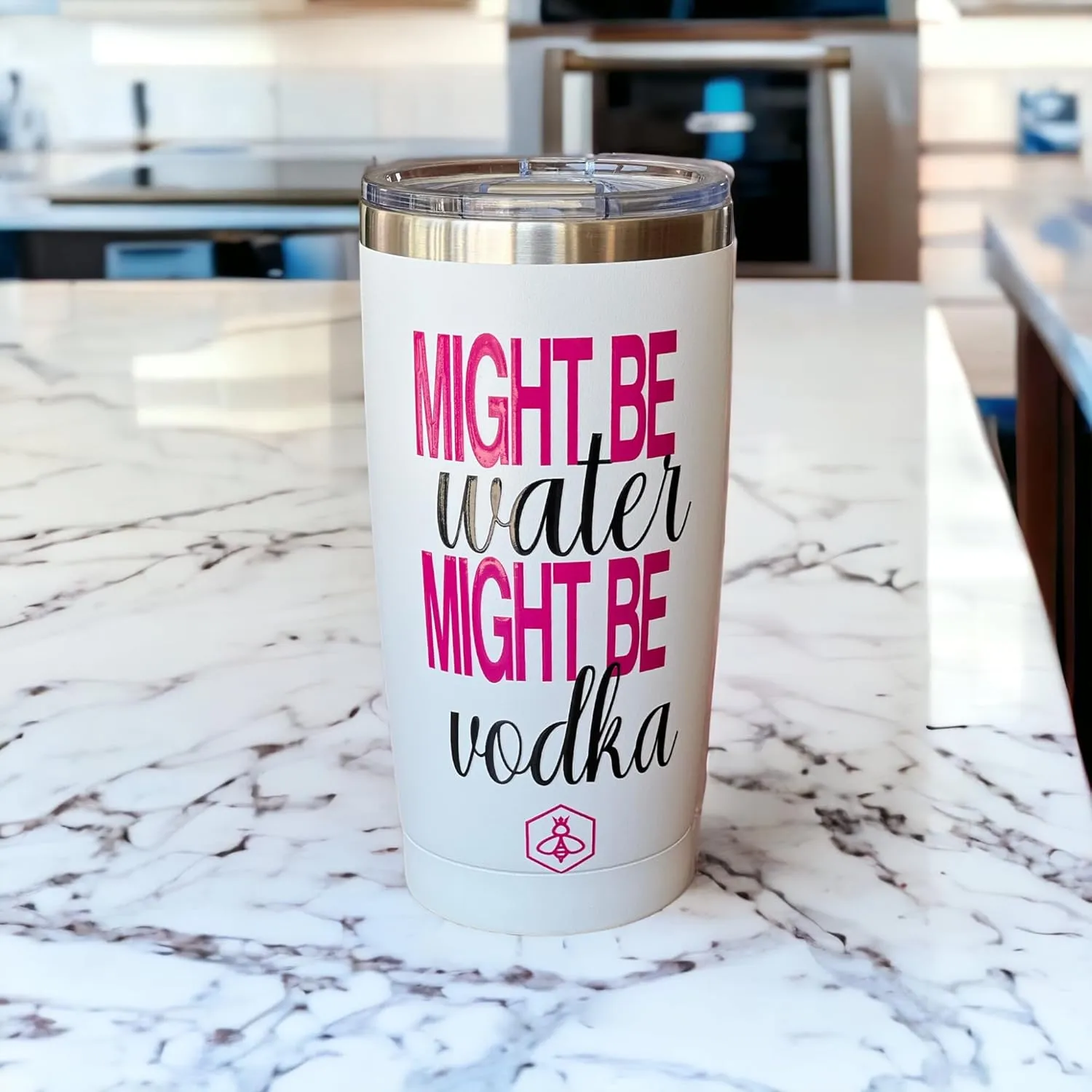 Biddlebee 20oz Insulated Coffee Tumbler – Leakproof, BPA-Free Stainless Steel Cup for Hot & Cold Drinks – Travel Mug, Birthday Gift for Women, Mom, Best Friend (Might Be Vodka)