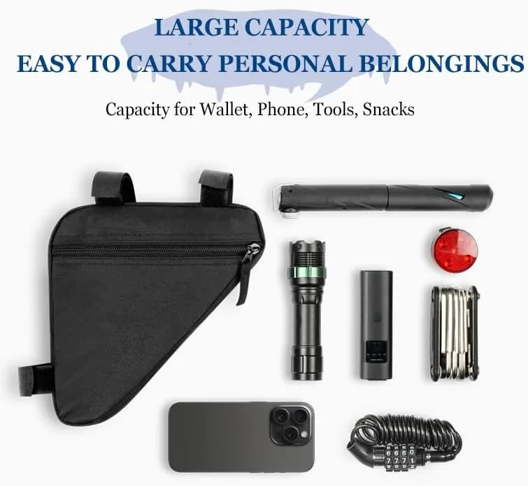 Bike Frame Bag for Cannondale Trail 2017, Bicycle Triangle Pouch, Bike Frame Triangle Travel Storage Bag, Riding Accessories, for Mountain Road Bike Trip,A Black
