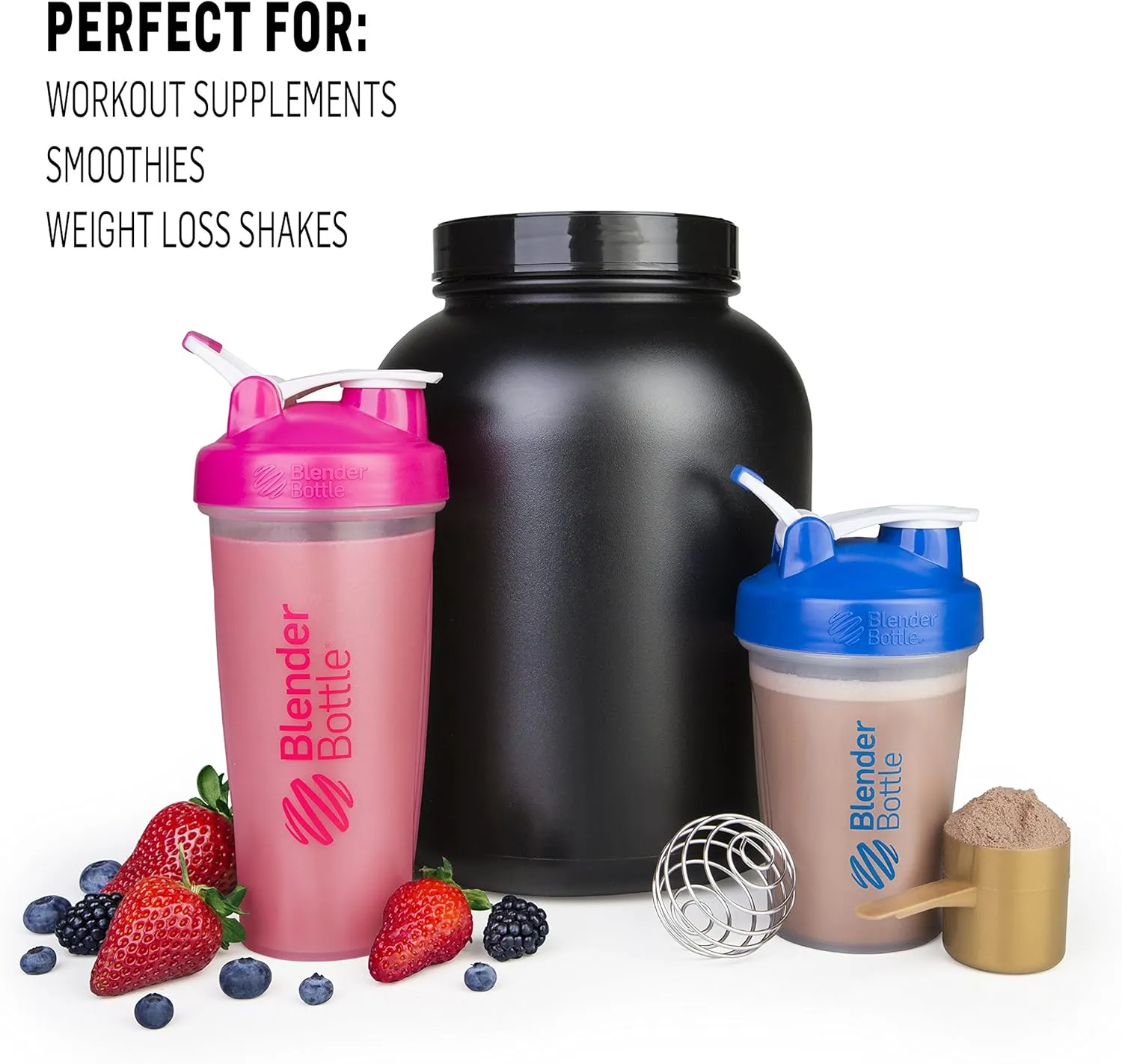 BlenderBottle Classic Shaker Bottle Perfect for Protein Shakes and Pre Workout, 28-Ounce (2 Pack), Pink and Coral