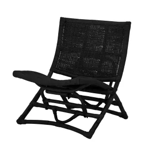 Bloomingville Baz Lounge Chair, Black, Rattan