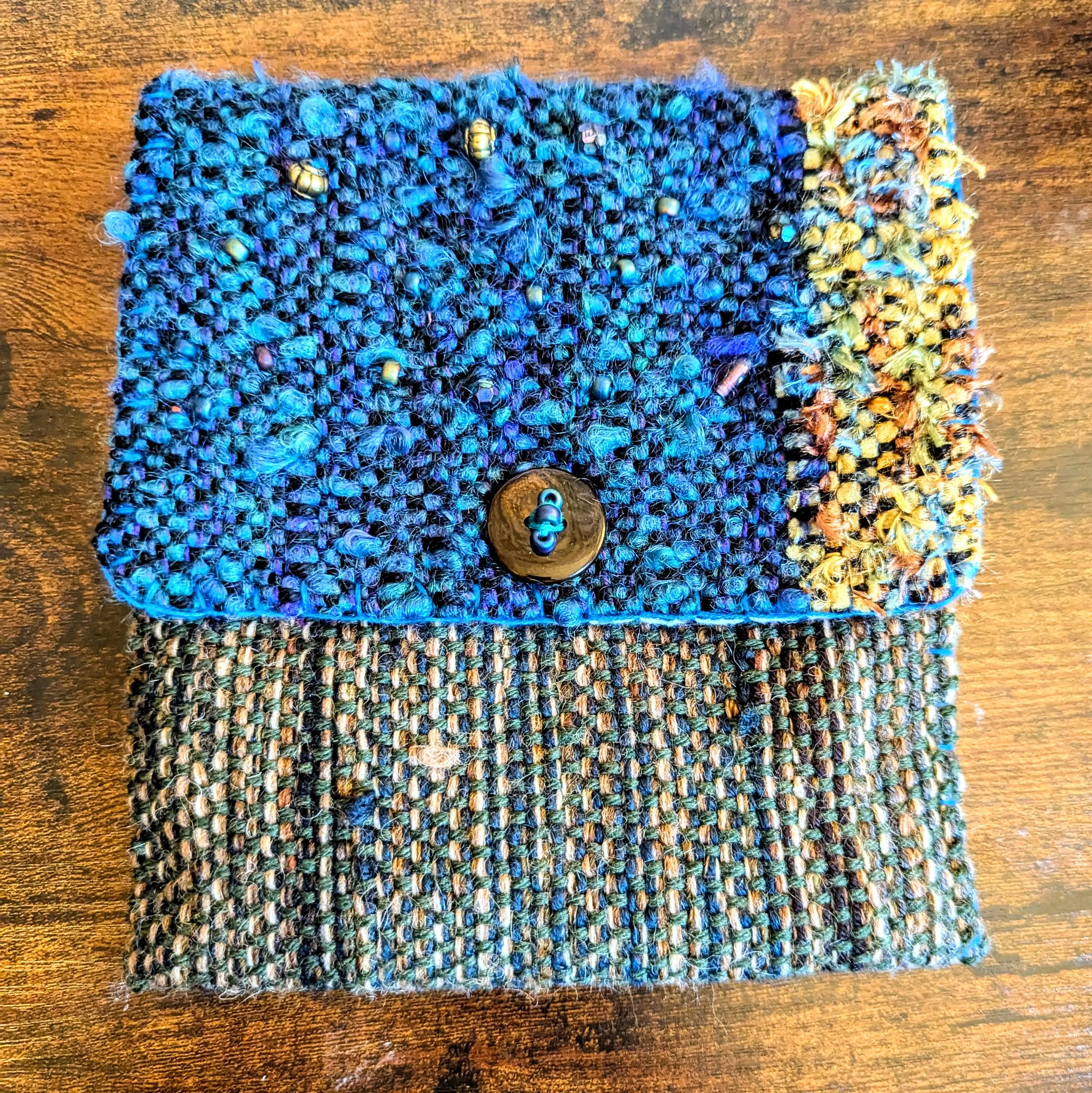 Blue Floof Beaded Tarot Bag