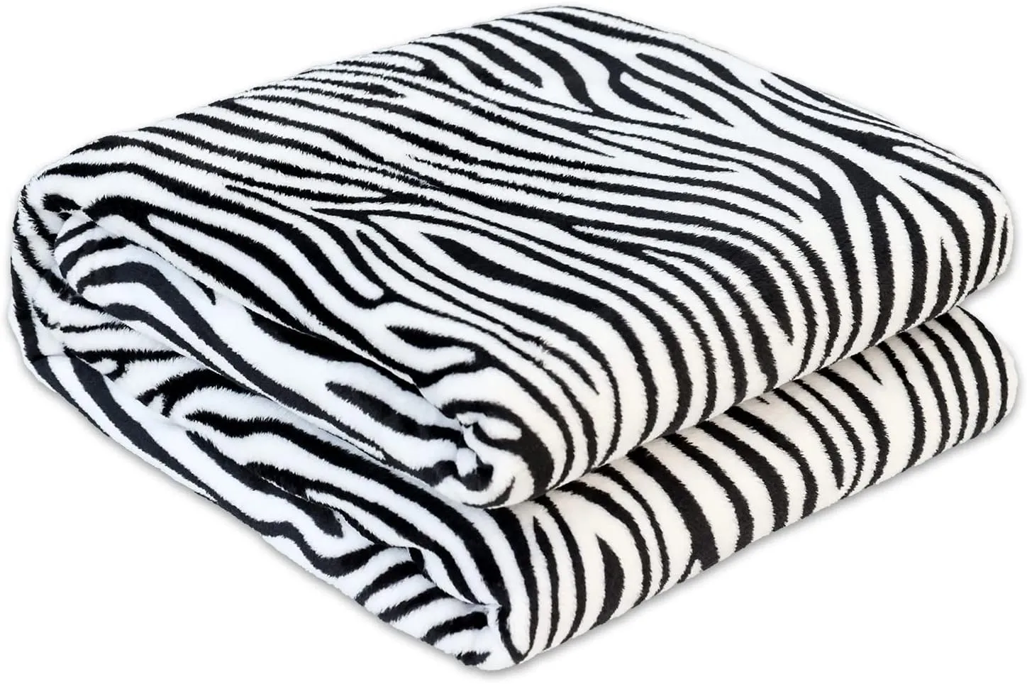 BNuitland Zebra Print Fleece Flannel Twin Size Blanket(60x80inch) with Storage pouch,300 GSM Double Sided Super Soft Bed Sofa Blanket for Adults, Black and White Lightweight Fuzzy Home Decor