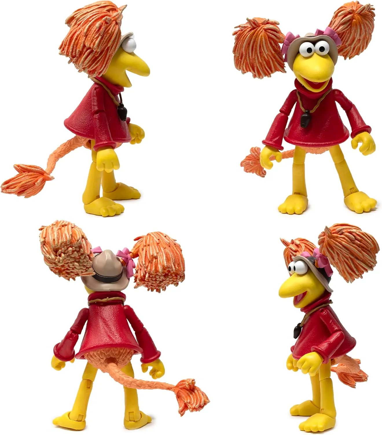 Boss Fight Studio Red, Fraggle Rock Collectible Action Figure – Highly Articulated Figurine - Accessories Including Hat, Magnifying Glass, Whistle, Maracas, Interchangeable Hands & Expression – 1:12