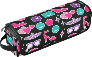 Bright Sunglasses Lips Pink Hair Tools Travel Bag with Heat Resistant Mat Curling Iron Flat Iron Carrying Case for Women