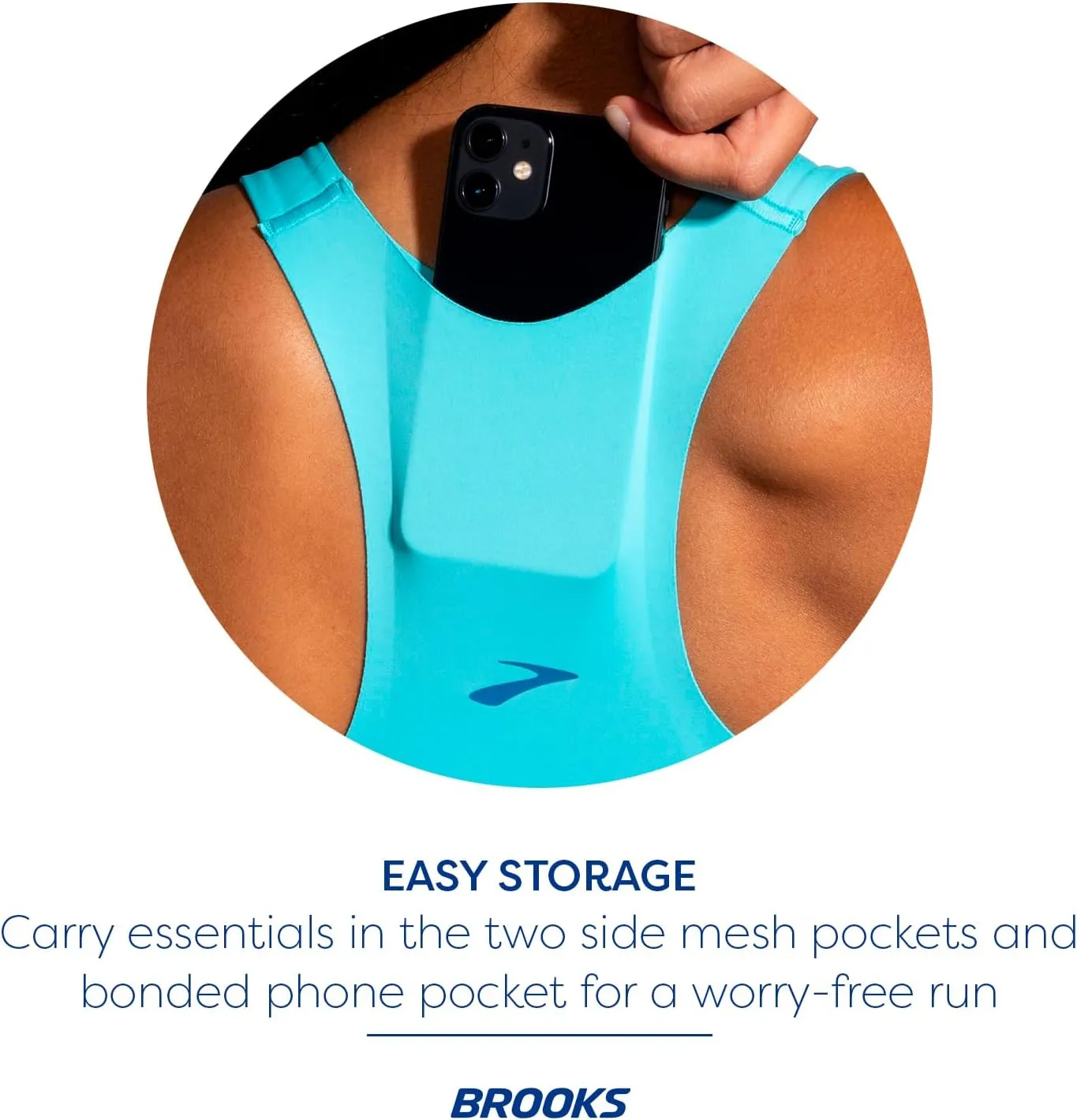 Brooks Women's 3 Pocket Sports Bra for Running, Workouts & Sports