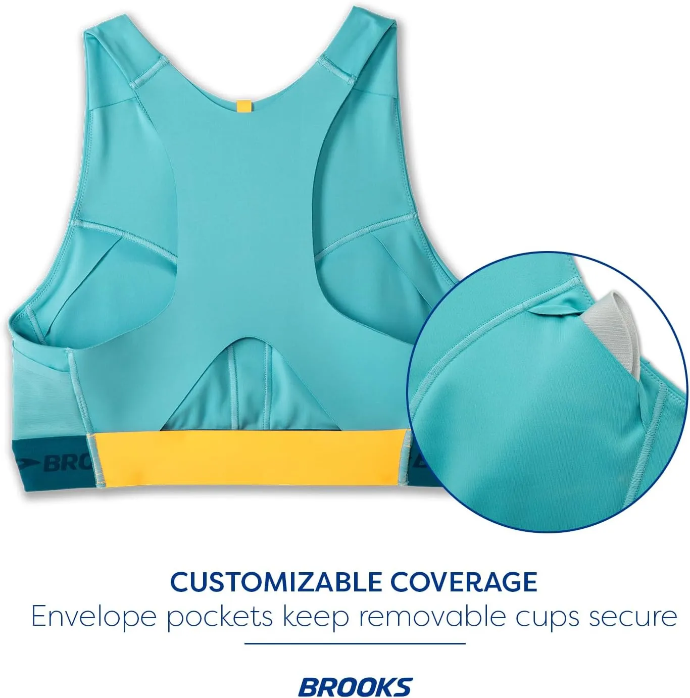 Brooks Women's 3 Pocket Sports Bra for Running, Workouts & Sports