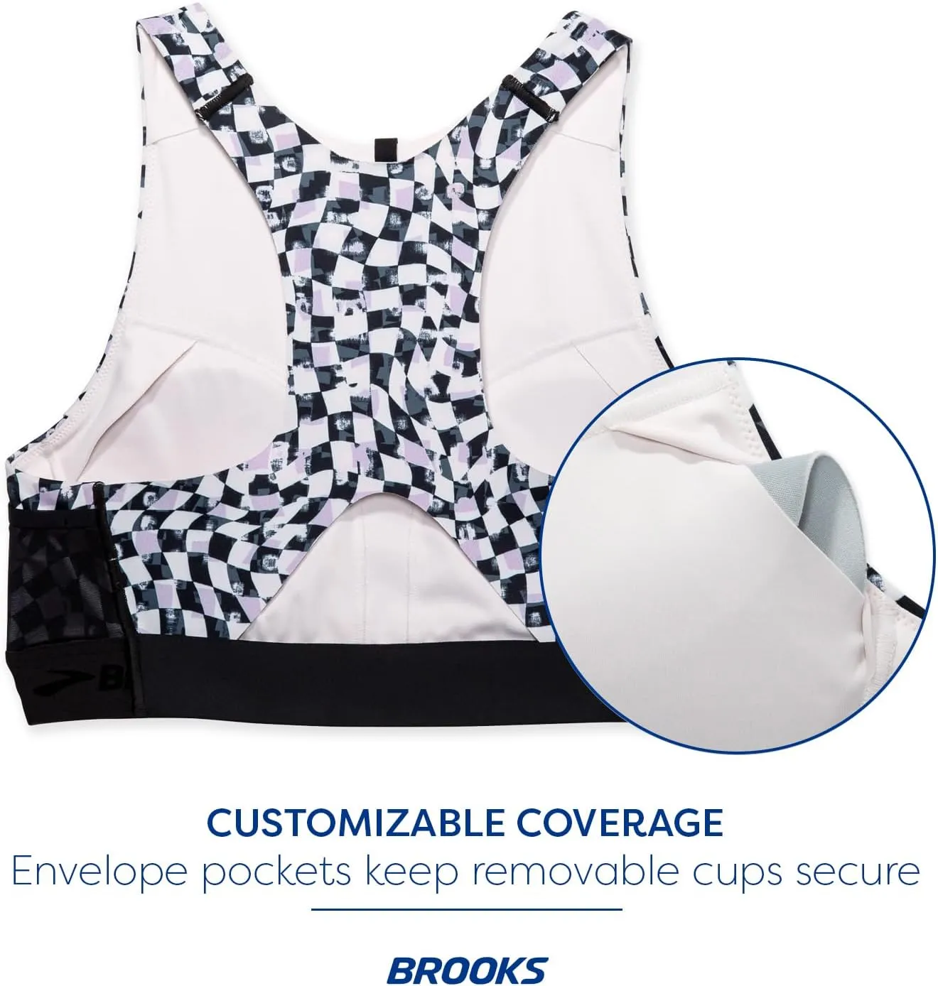 Brooks Women's 3 Pocket Sports Bra for Running, Workouts & Sports