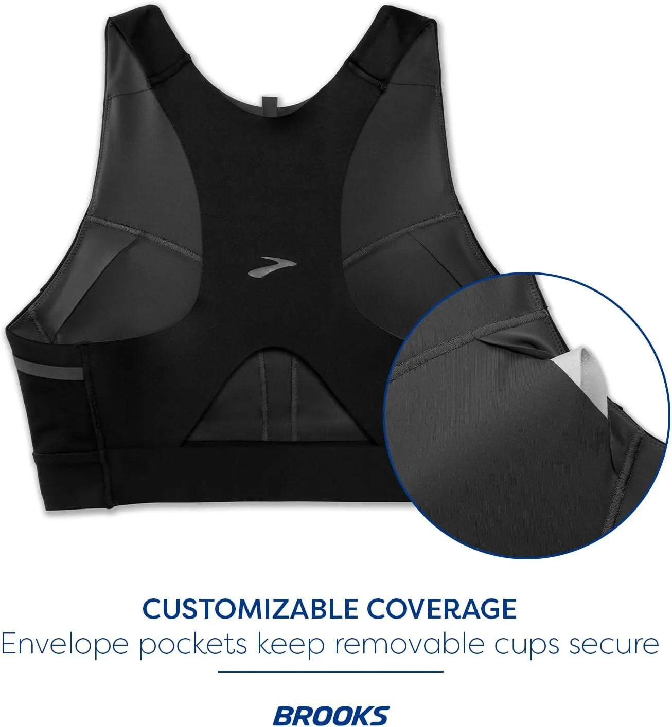 Brooks Women's 3 Pocket Sports Bra for Running, Workouts & Sports