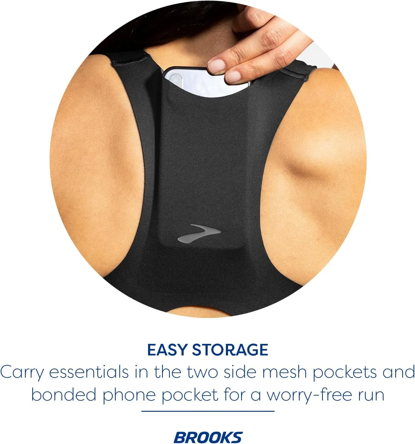 Brooks Women's 3 Pocket Sports Bra for Running, Workouts & Sports
