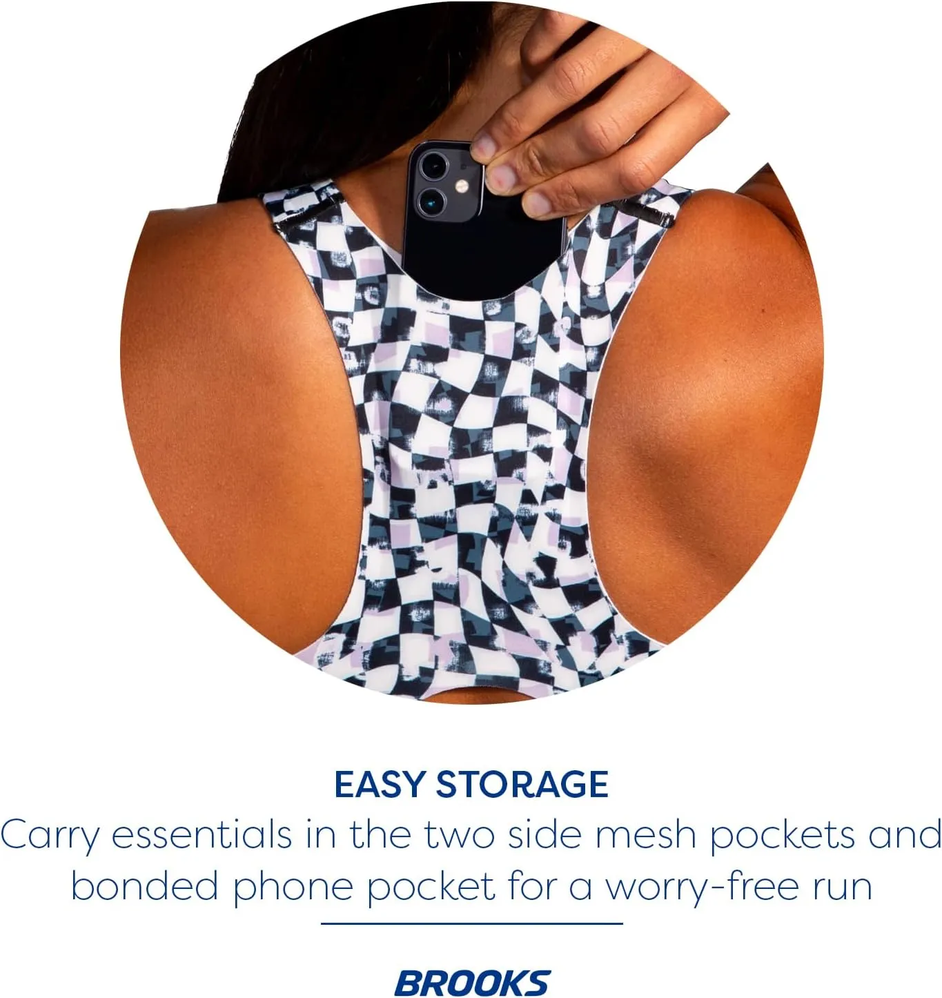 Brooks Women's 3 Pocket Sports Bra for Running, Workouts & Sports