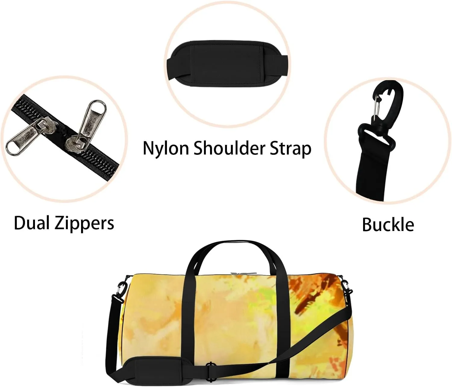 Brushed Painted Abstract Background Brush Stroked Sports Bag Tote Bag Waterproof Gym Bag with Shoulder Strap Zipper 2 Side Pockets for Men and Women, Travel and Storage Shoulder Bag.