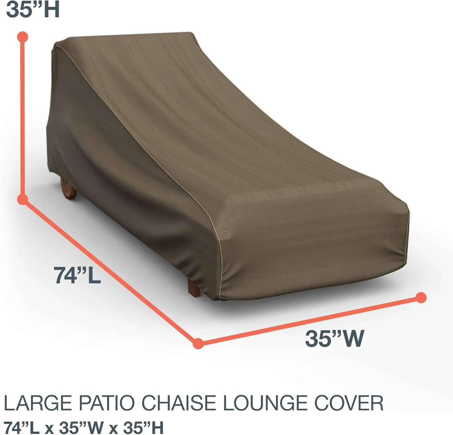 Budge P2W01BTNW3 StormBlock Hillside Patio Chaise Lounge Cover Premium, Outdoor, Waterproof, Large, Black and Tan Weave