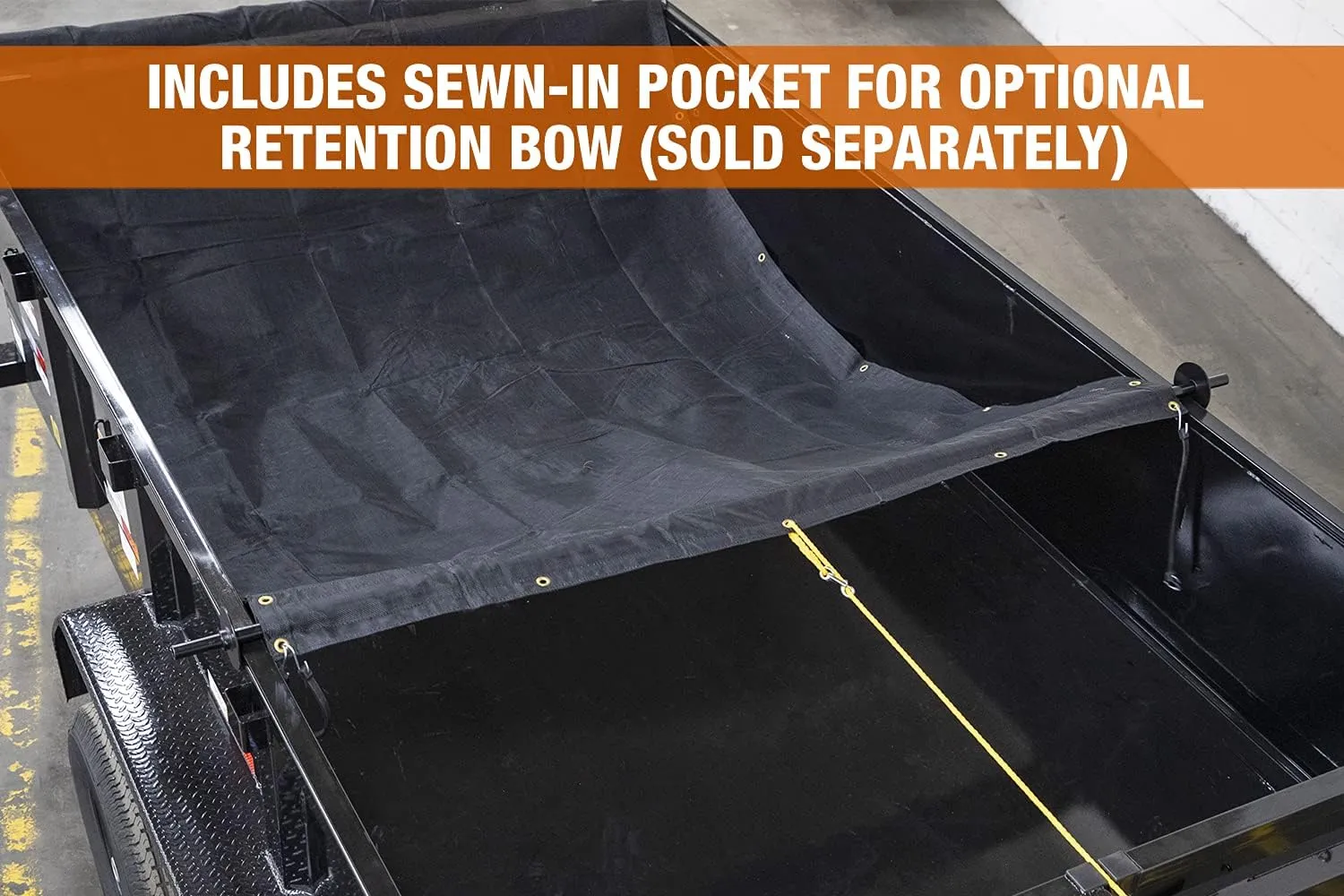 Buyers Products DTR7018 Manual Alumium Tarp System, 7 FT x 18 FT Mesh Tarp, Without Deflector, Dump Body Tarp Kit, Dump Trailer Accessories, Dump Body Accessories, Black