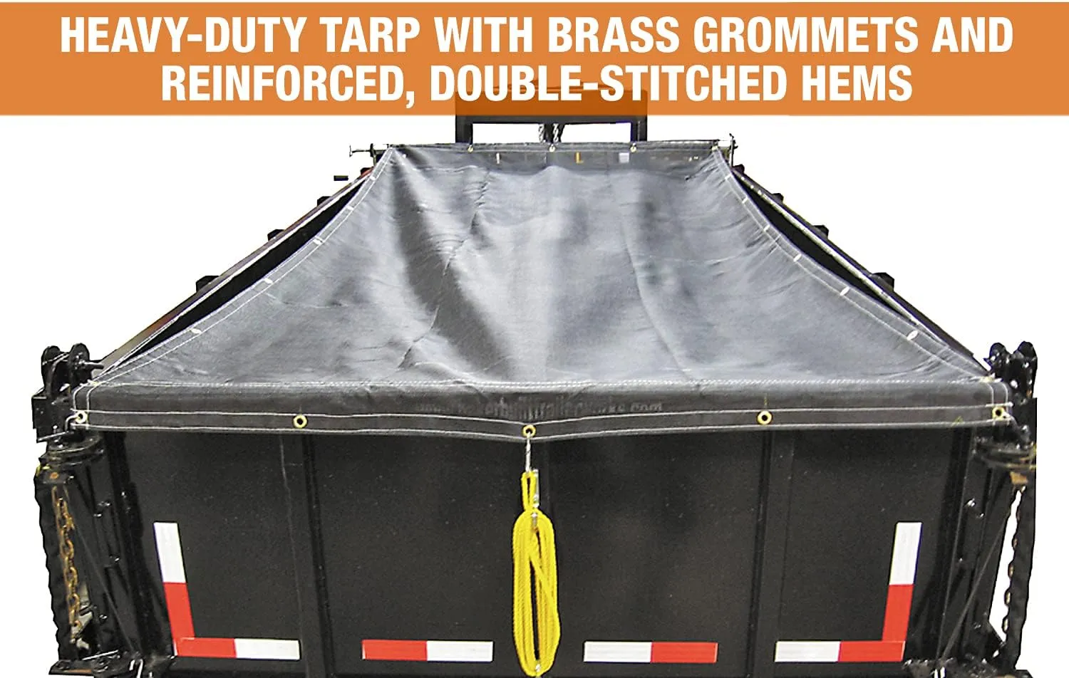 Buyers Products DTR7018 Manual Alumium Tarp System, 7 FT x 18 FT Mesh Tarp, Without Deflector, Dump Body Tarp Kit, Dump Trailer Accessories, Dump Body Accessories, Black