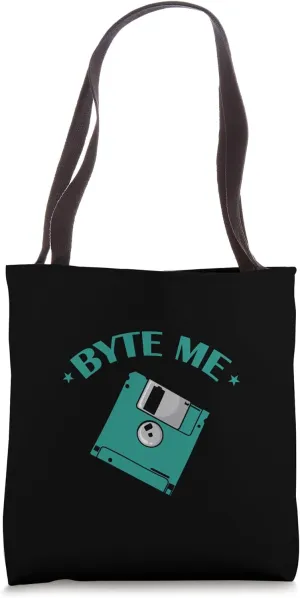 Byte me Floppy Disk Floppy Disk Retro Memory Module Tote Bag