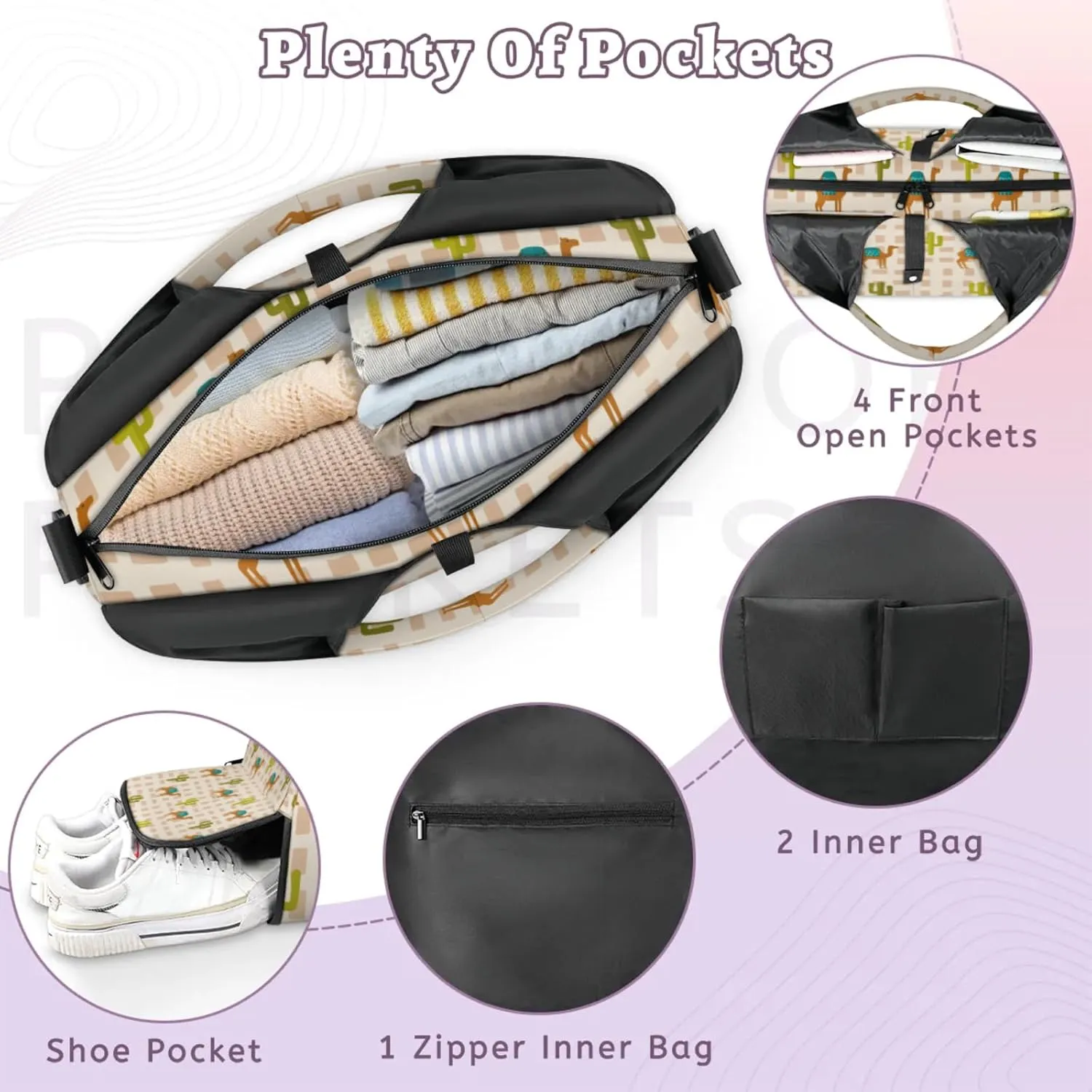 Camel Brown Background Gym Bag Yoga Mat Tote for Women with Shoes Compartment Lightweight Duffle Travel Carrier Wet Dry Storage Pockets Adjustable Pilates Mats Shoulder Bags for Sport Swim