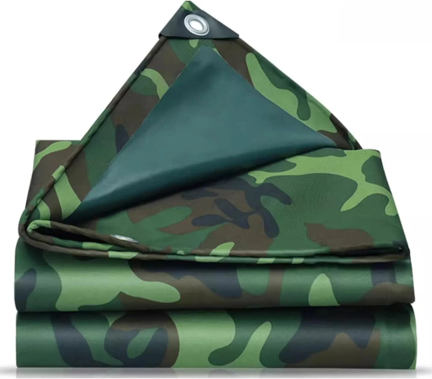 Camping Tarp, Green Camouflage 450g/m² Heavy Duty Tarps Cover Sheet, 0.4mm Thick Oxford Canvas Tarp for Garden Furniture Shed Outdoor Camping Chicken Shed(1x1.5m)