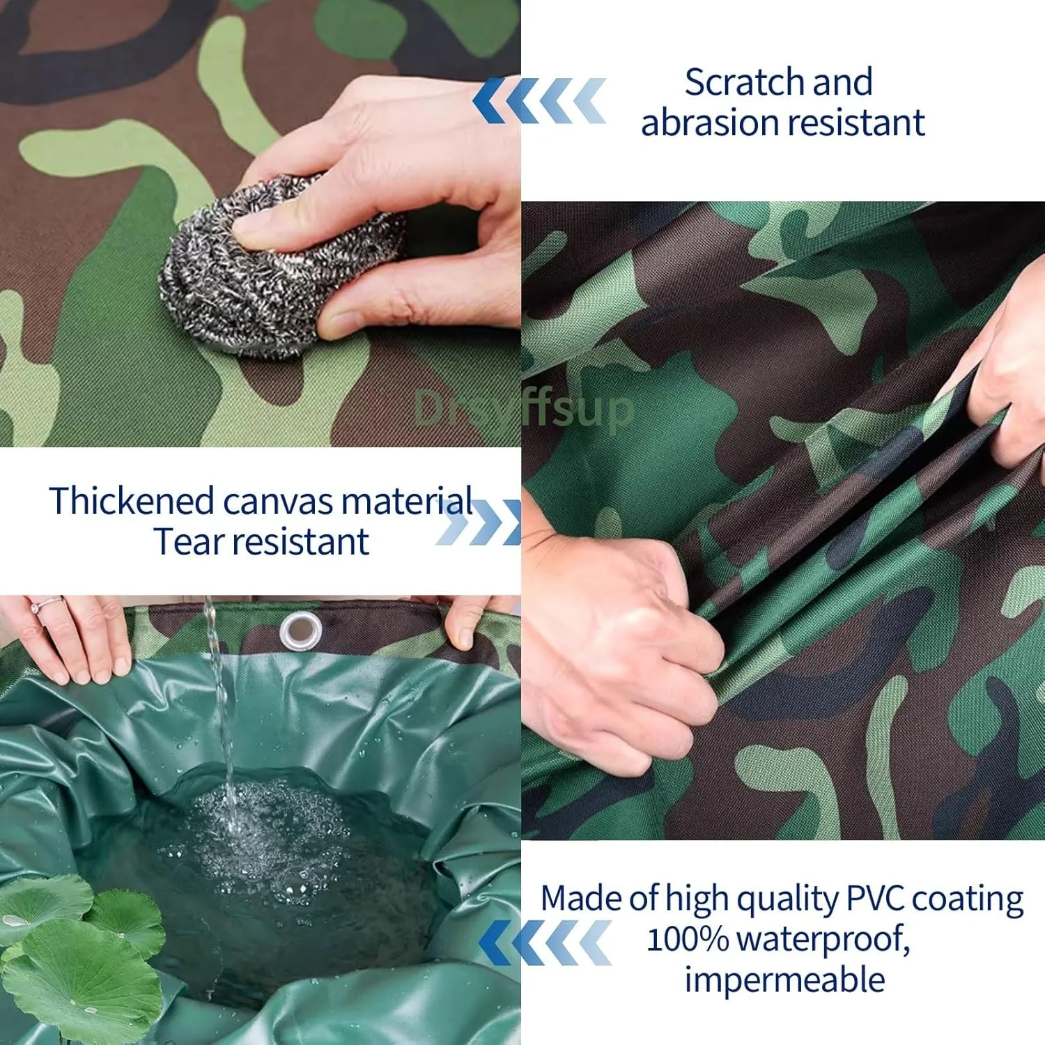 Camping Tarp, Green Camouflage 450g/m² Heavy Duty Tarps Cover Sheet, 0.4mm Thick Oxford Canvas Tarp for Garden Furniture Shed Outdoor Camping Chicken Shed(1x1.5m)