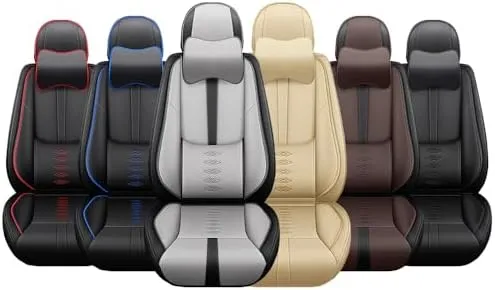 Car Seat Covers Fit for Jeep Wagoneer 2022-2024 2025,Front Set Leather Seat Cover,Airbag Compatible Car Seat Cushions,Waterproof Seat Covers for Cars(with Pillows,Grey-Black)