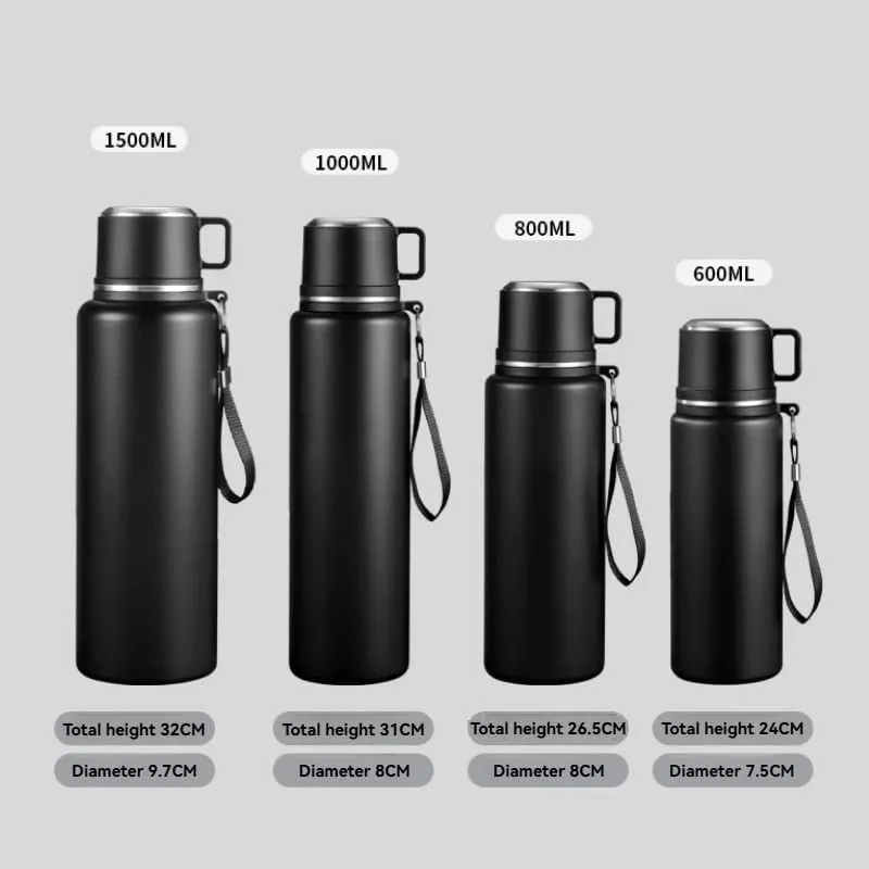 Car Vacuum Insulated Stainless Steel Water Bottle For Mazda Biante 2008-2018,Thermos Mug Leak Proof Insulated Water Bottle Reusable Water Bottle Travel Mug Thermo Mug,Black-600ml