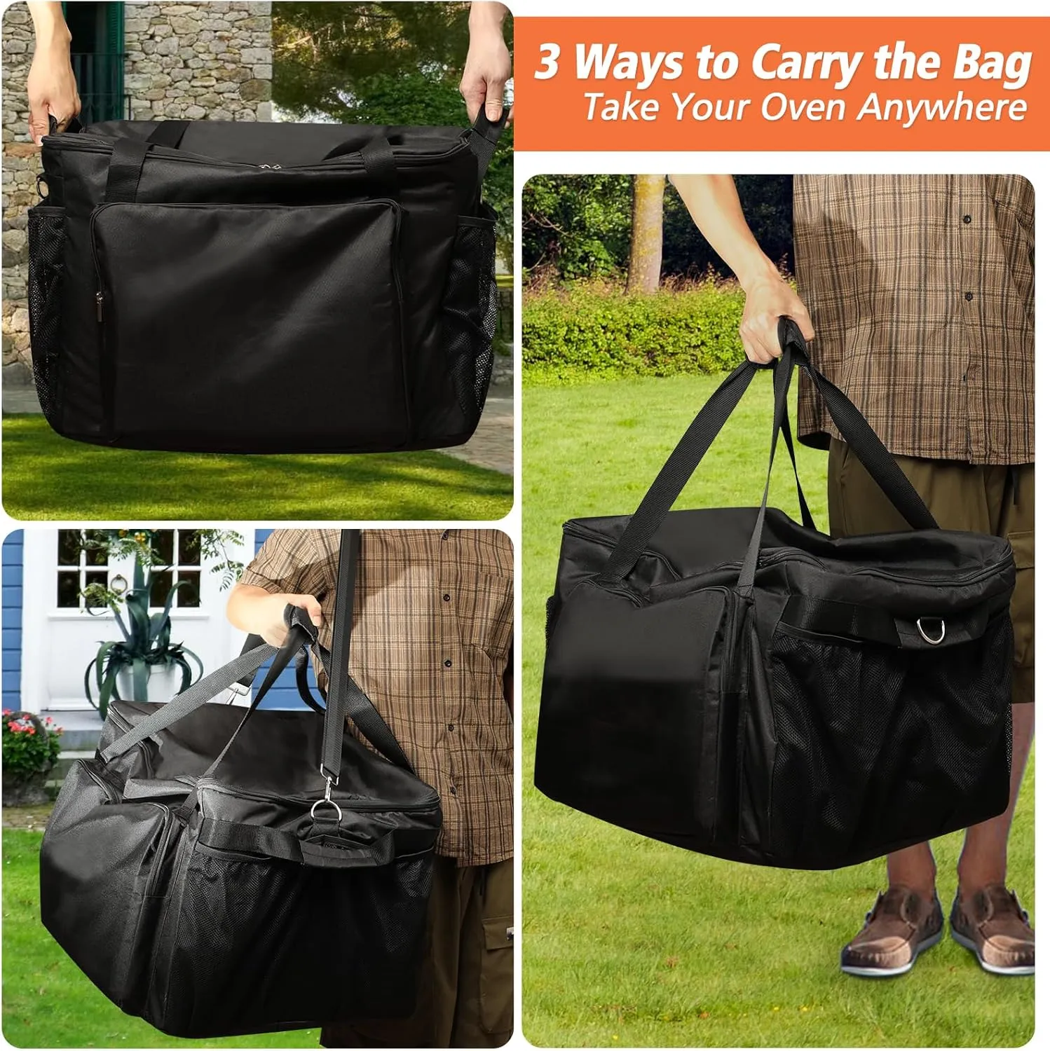 Carry Bag for Ninja Woodfire Outdoor Oven OO101, Waterproof Padded Carry case for Ninja Pizza Oven, Outdoor Oven Case with Muti-Pockets for Pizza Oven Accessories