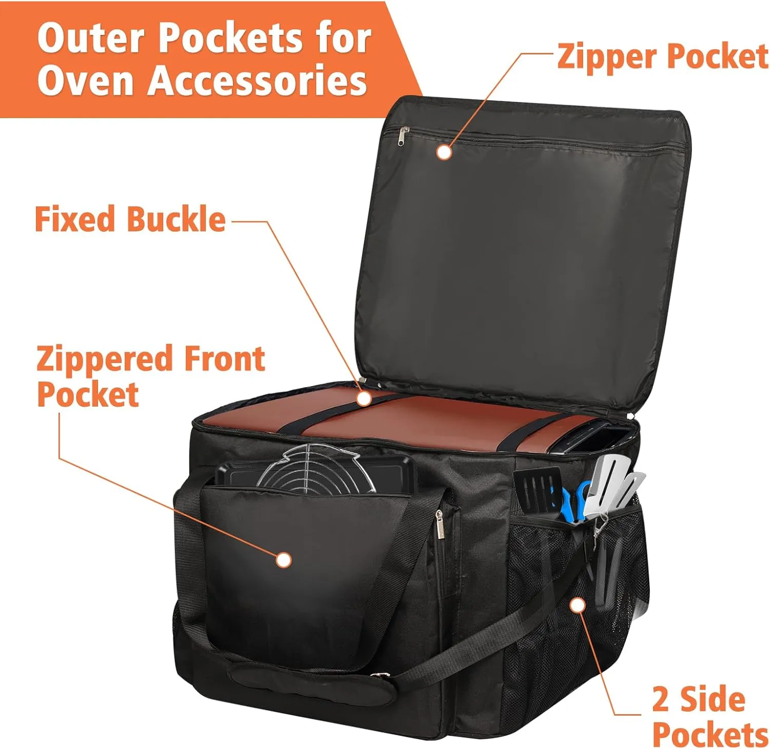Carry Bag for Ninja Woodfire Outdoor Oven OO101, Waterproof Padded Carry case for Ninja Pizza Oven, Outdoor Oven Case with Muti-Pockets for Pizza Oven Accessories