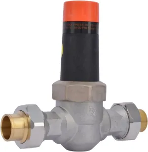 Cash Acme 3/4 Inch EB25 Sweat Double Union Pressure Regulating Valve (PRV), 45 PSI, 23137-0045