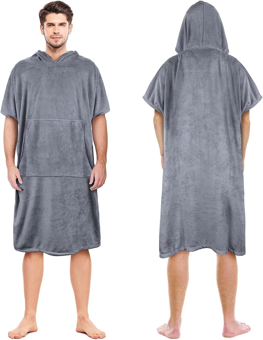 Catalonia Absorbent Surf Poncho Men Women, Quick Dry Towel Changing Poncho, Hooded Towel Poncho Adult, Changing Robe for Beach Surfing Swimming