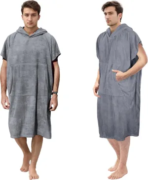 Catalonia Absorbent Surf Poncho Men Women, Quick Dry Towel Changing Poncho, Hooded Towel Poncho Adult, Changing Robe for Beach Surfing Swimming
