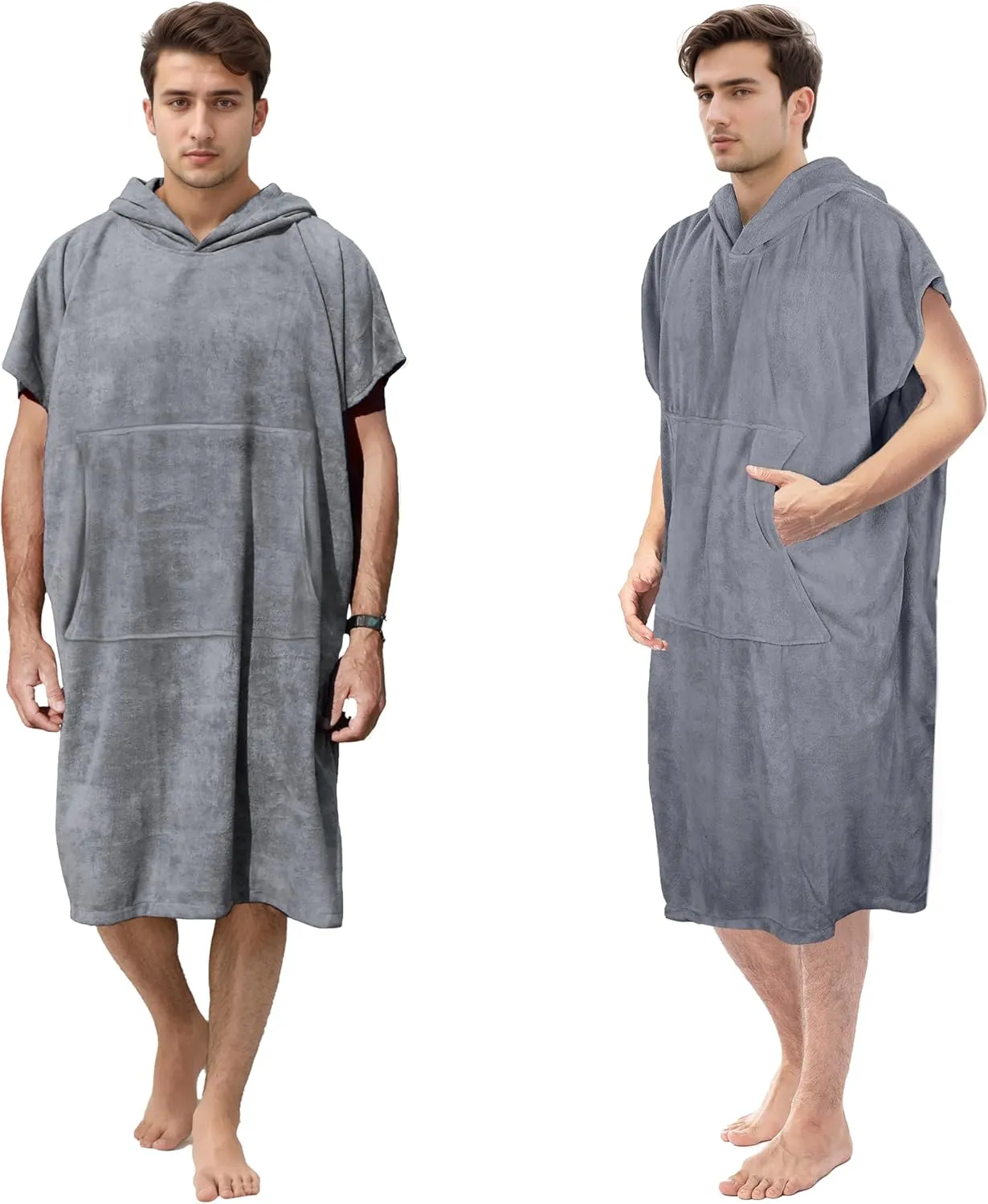 Catalonia Absorbent Surf Poncho Men Women, Quick Dry Towel Changing Poncho, Hooded Towel Poncho Adult, Changing Robe for Beach Surfing Swimming