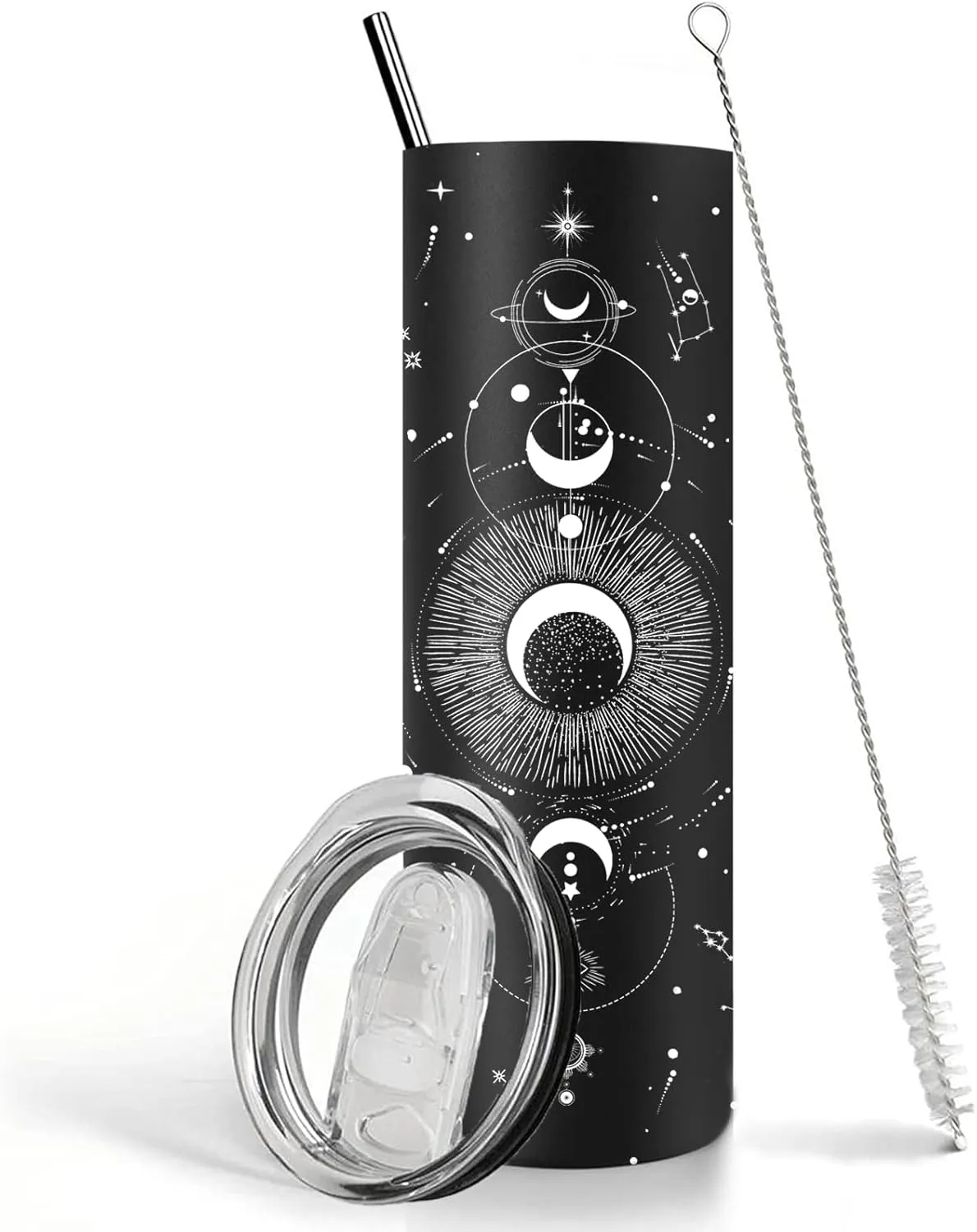 Ceovfoi Constellation Tumbler with Lid and Straw,Astrology Space Star Map Insulated Hot Cold Tumbler Mug,Birthday Zodiac Gifts for Women Girl
