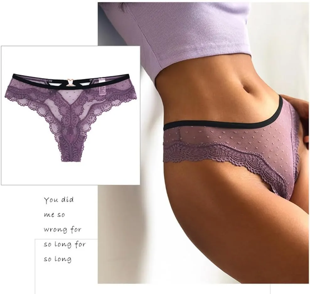 chahoo Sexy Women Thongs Ladies Underwear Stretch Low Rise Hipster Bikini Panties G-string Brief 4Pack Underpants