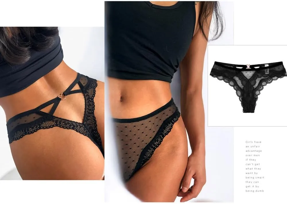 chahoo Sexy Women Thongs Ladies Underwear Stretch Low Rise Hipster Bikini Panties G-string Brief 4Pack Underpants